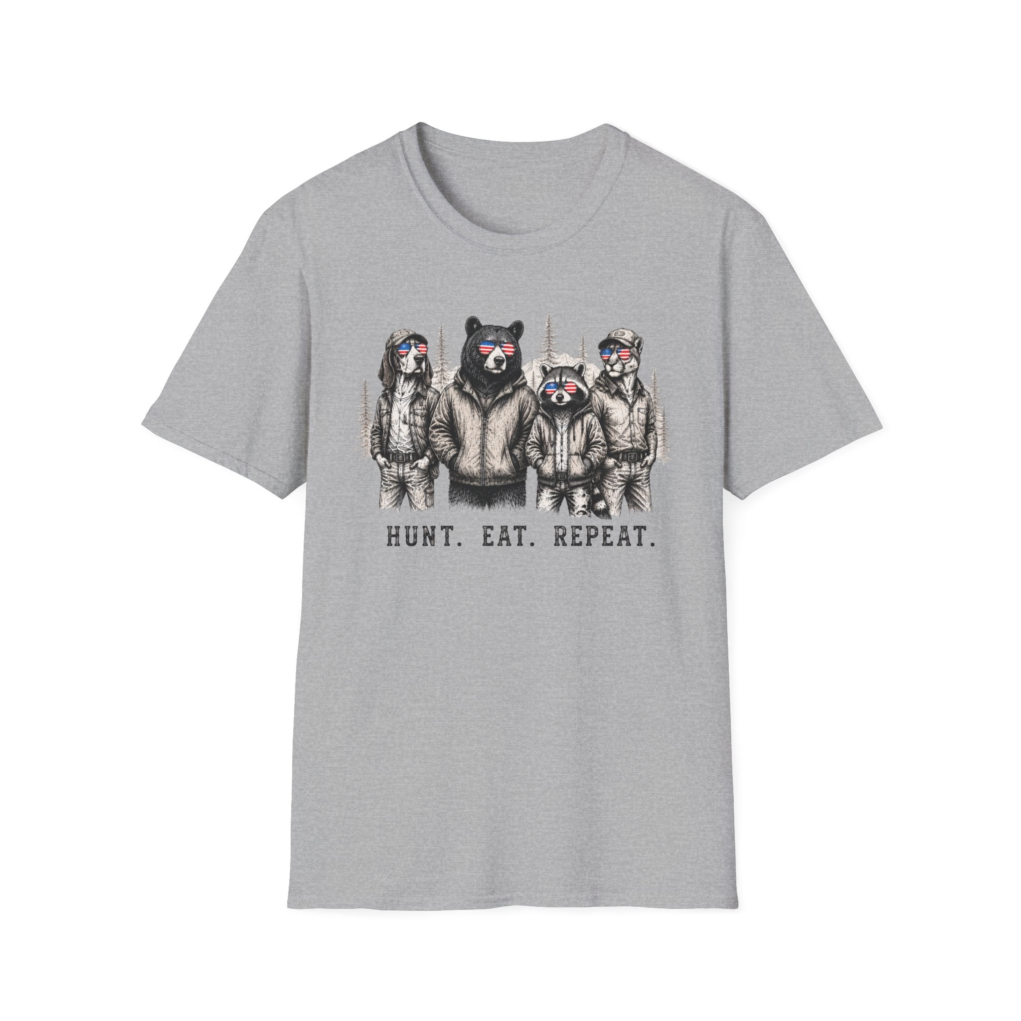 Americana Animals Hunt Eat Repeat T-Shirt