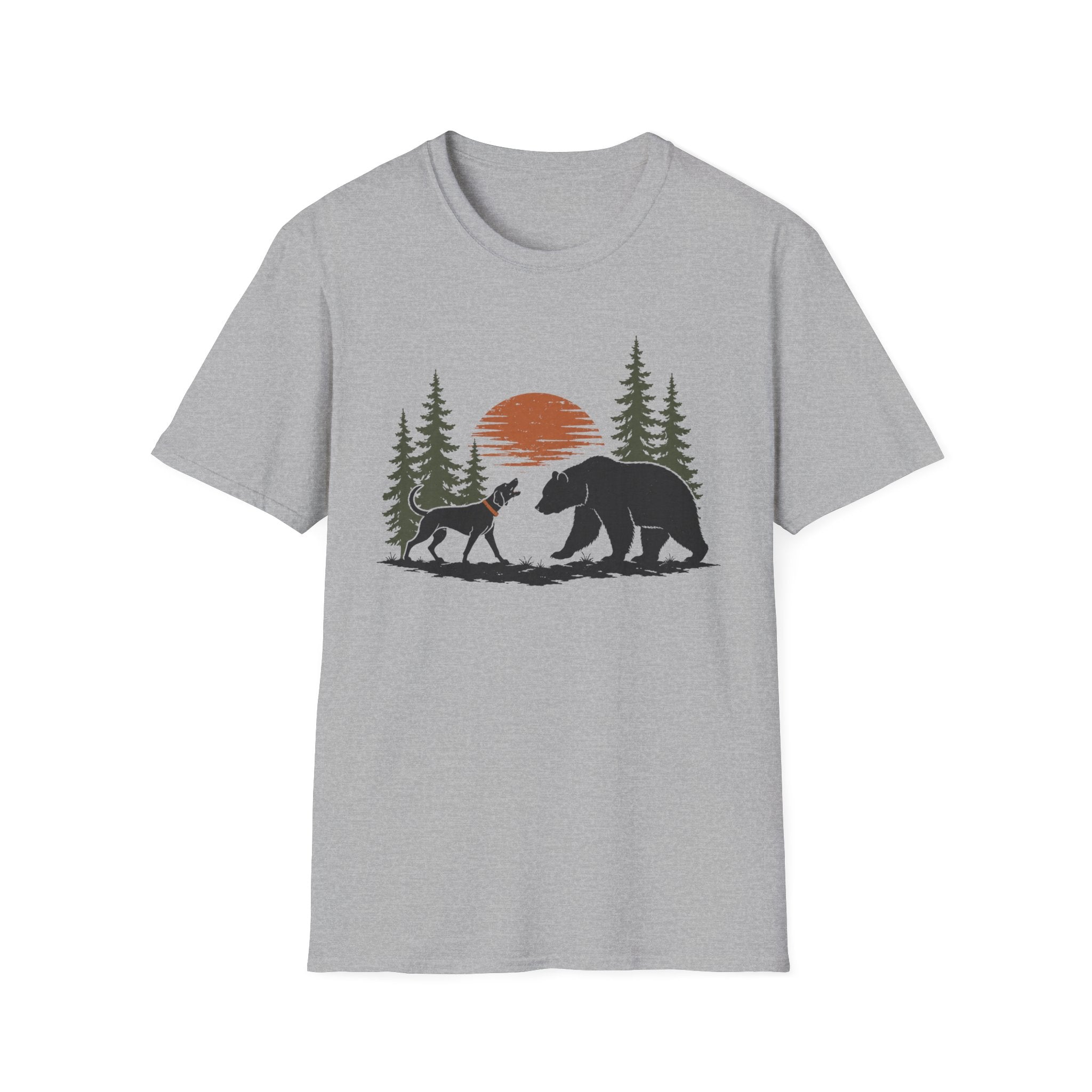 Dog Bear Trees Moon T-Shirt