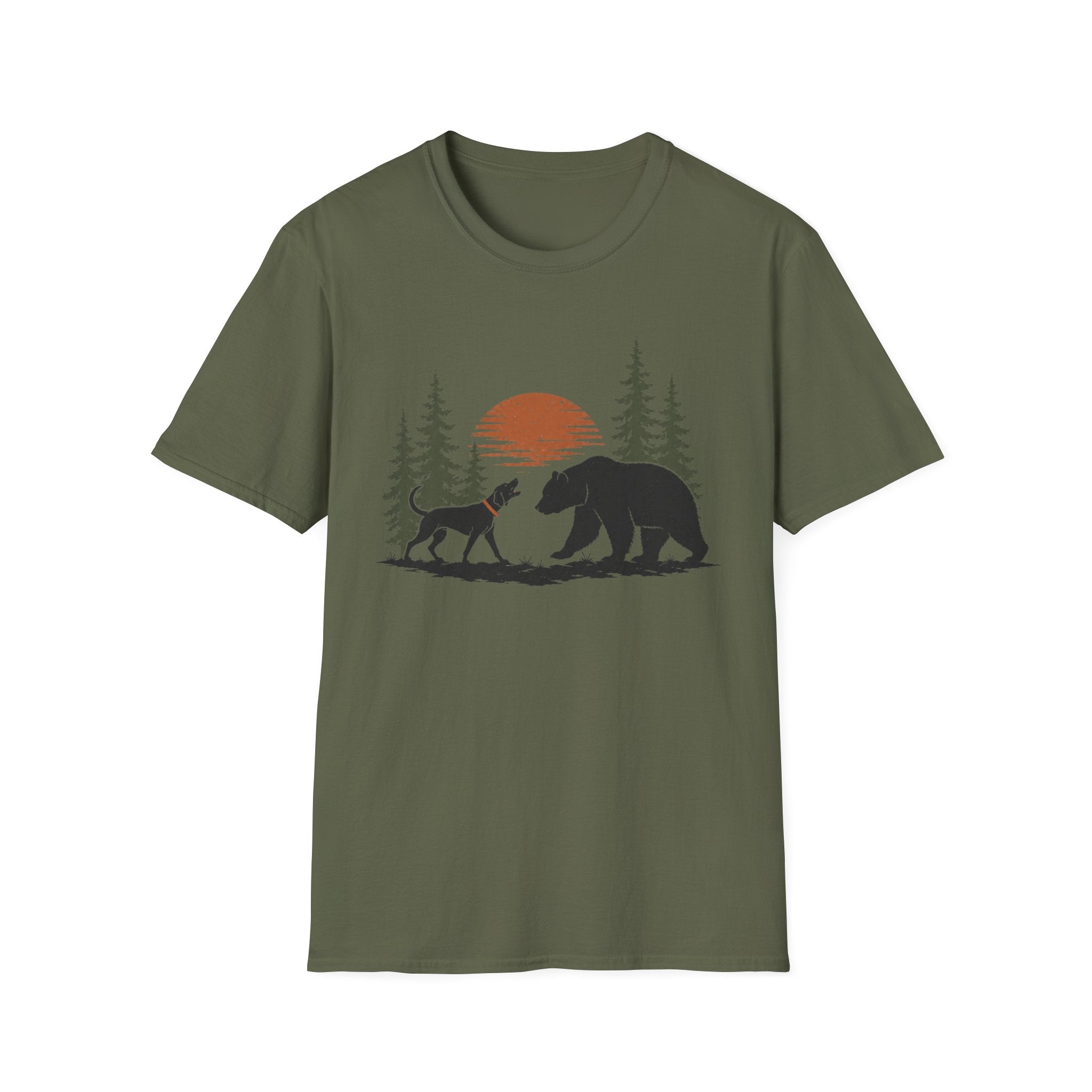 Dog Bear Trees Moon T-Shirt
