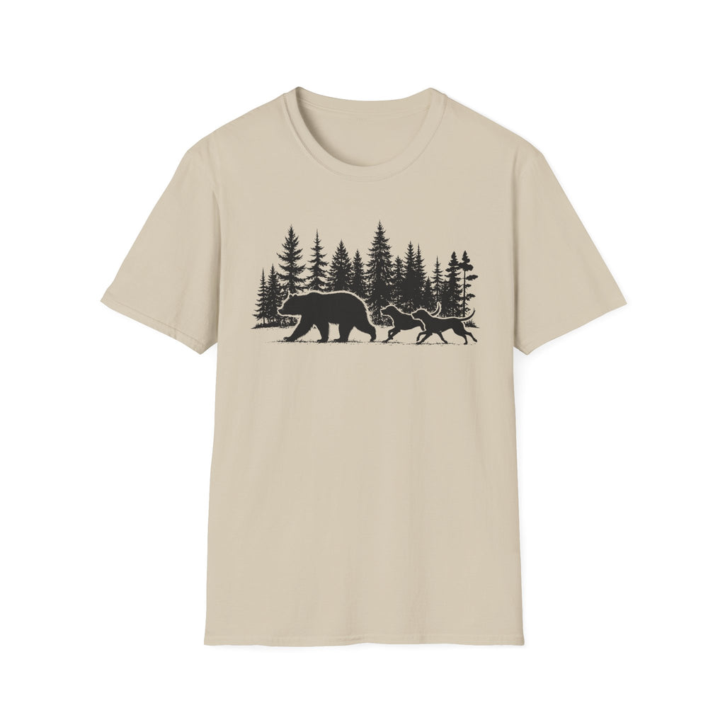 Bear and Dogs in Forest T-Shirt