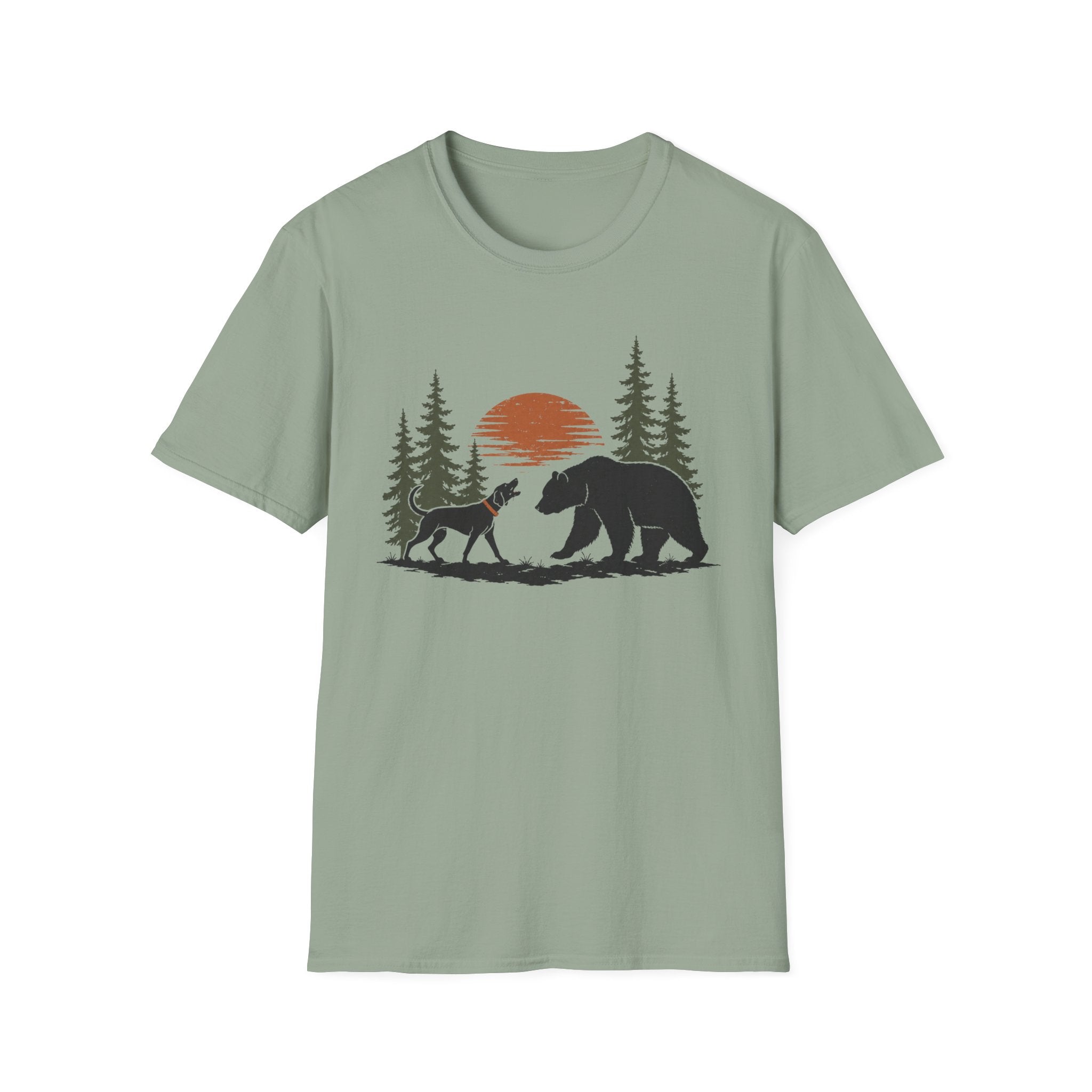 Dog Bear Trees Moon T-Shirt