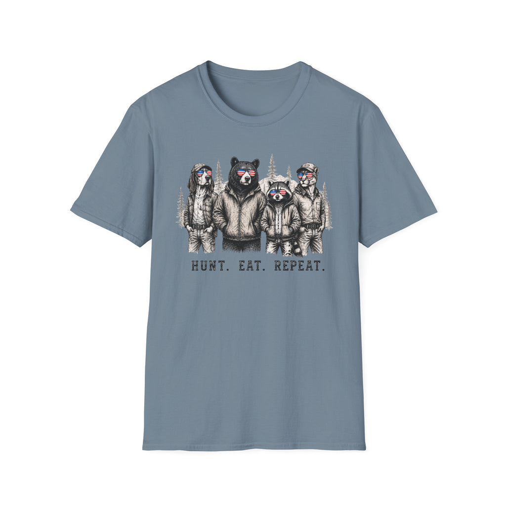 Americana Animals Hunt Eat Repeat T-Shirt