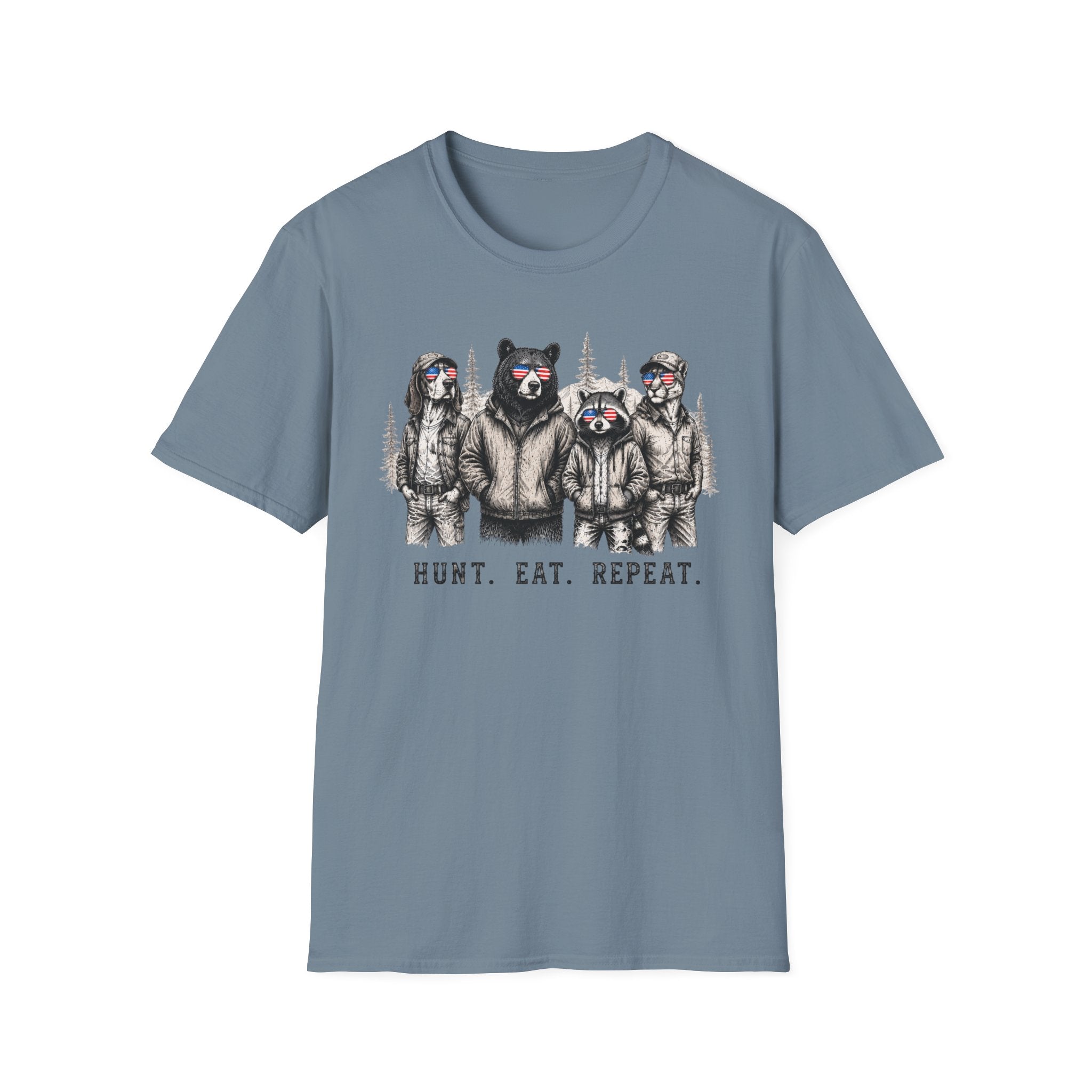 Americana Animals Hunt Eat Repeat T-Shirt