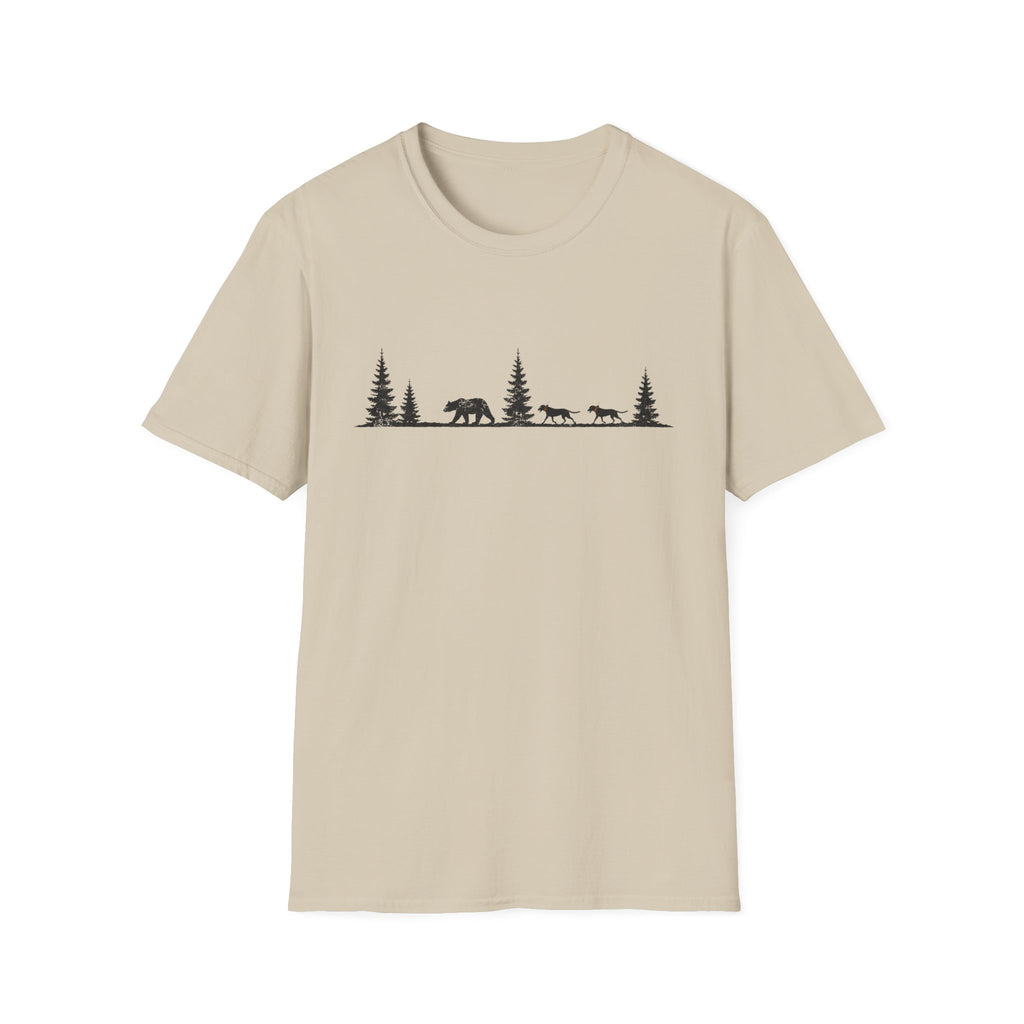 Dogs Behind Bear T-Shirt