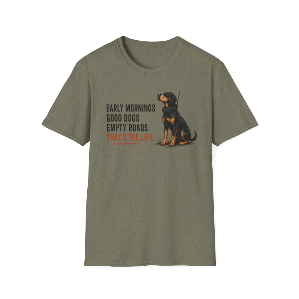 Early Mornings - Black and Tan T-Shirt