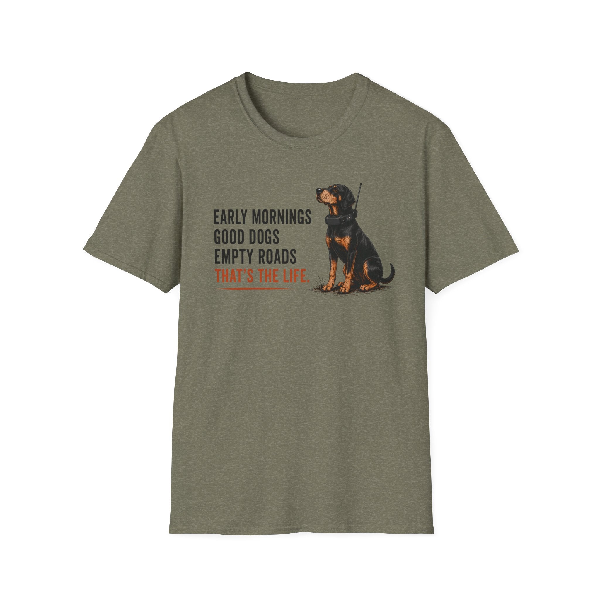 Early Mornings - Black and Tan T-Shirt