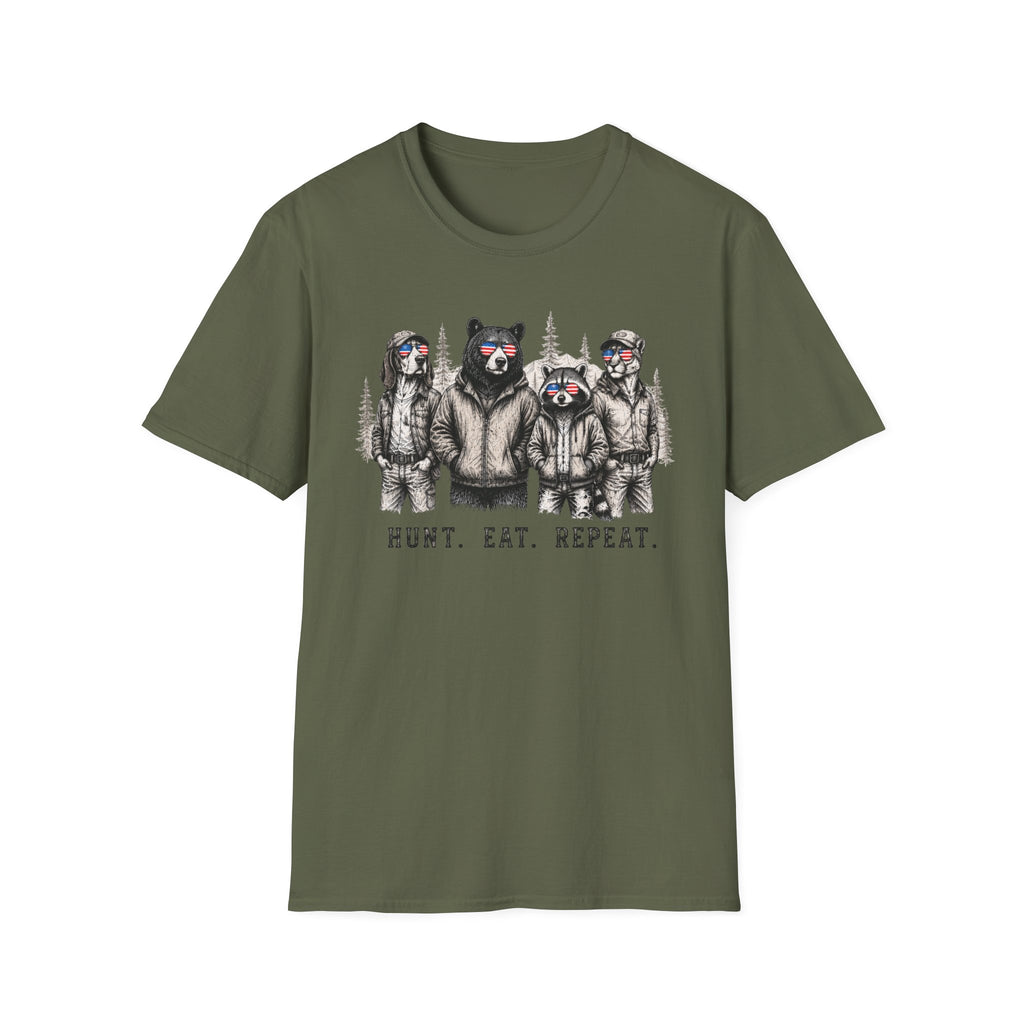 Americana Animals Hunt Eat Repeat T-Shirt