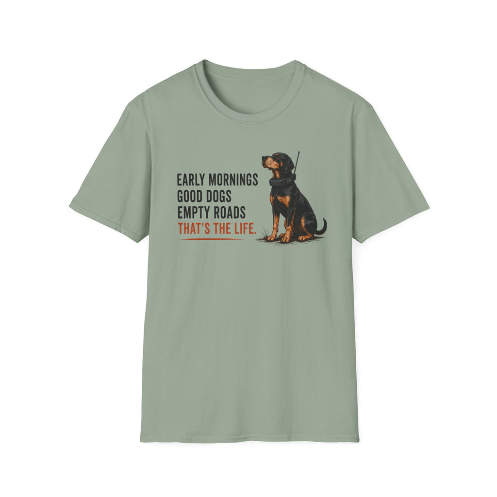 Early Mornings - Black and Tan T-Shirt