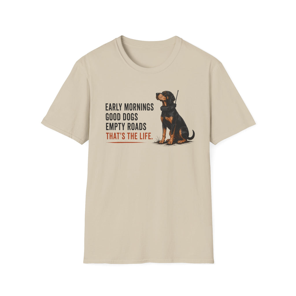 Early Mornings - Black and Tan T-Shirt