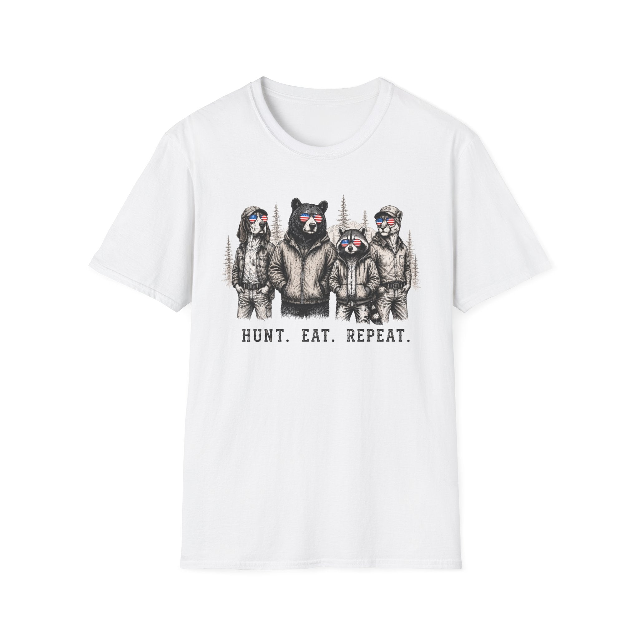 Americana Animals Hunt Eat Repeat T-Shirt