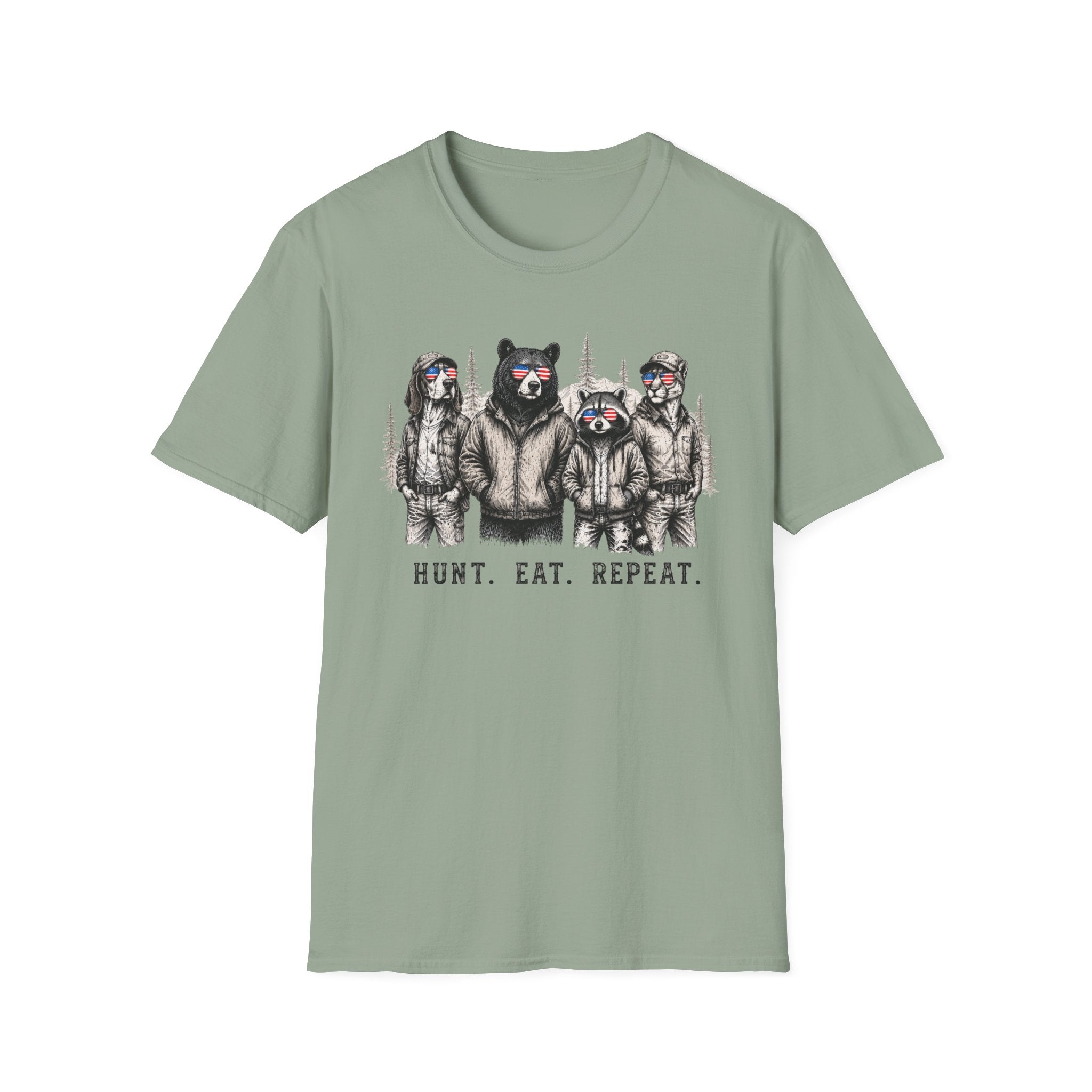 Americana Animals Hunt Eat Repeat T-Shirt