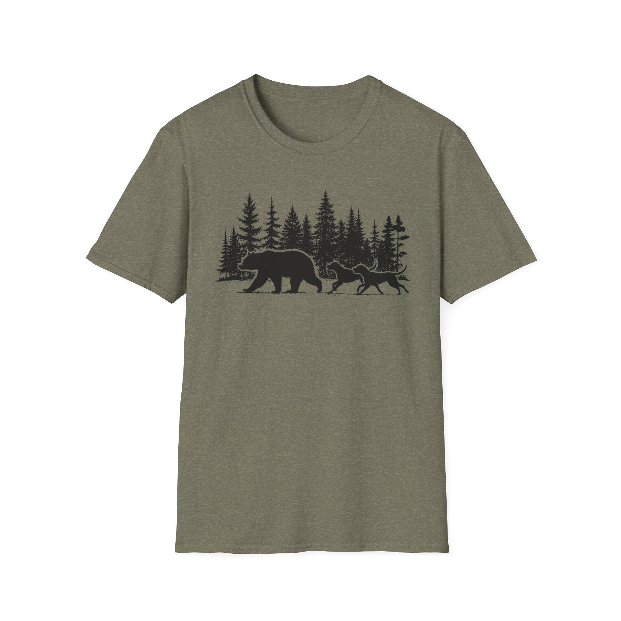 Bear and Dogs in Forest T-Shirt