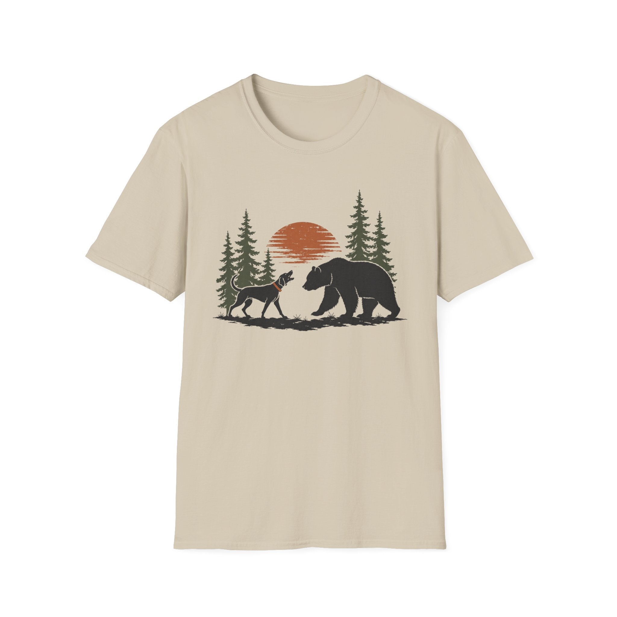 Dog Bear Trees Moon T-Shirt