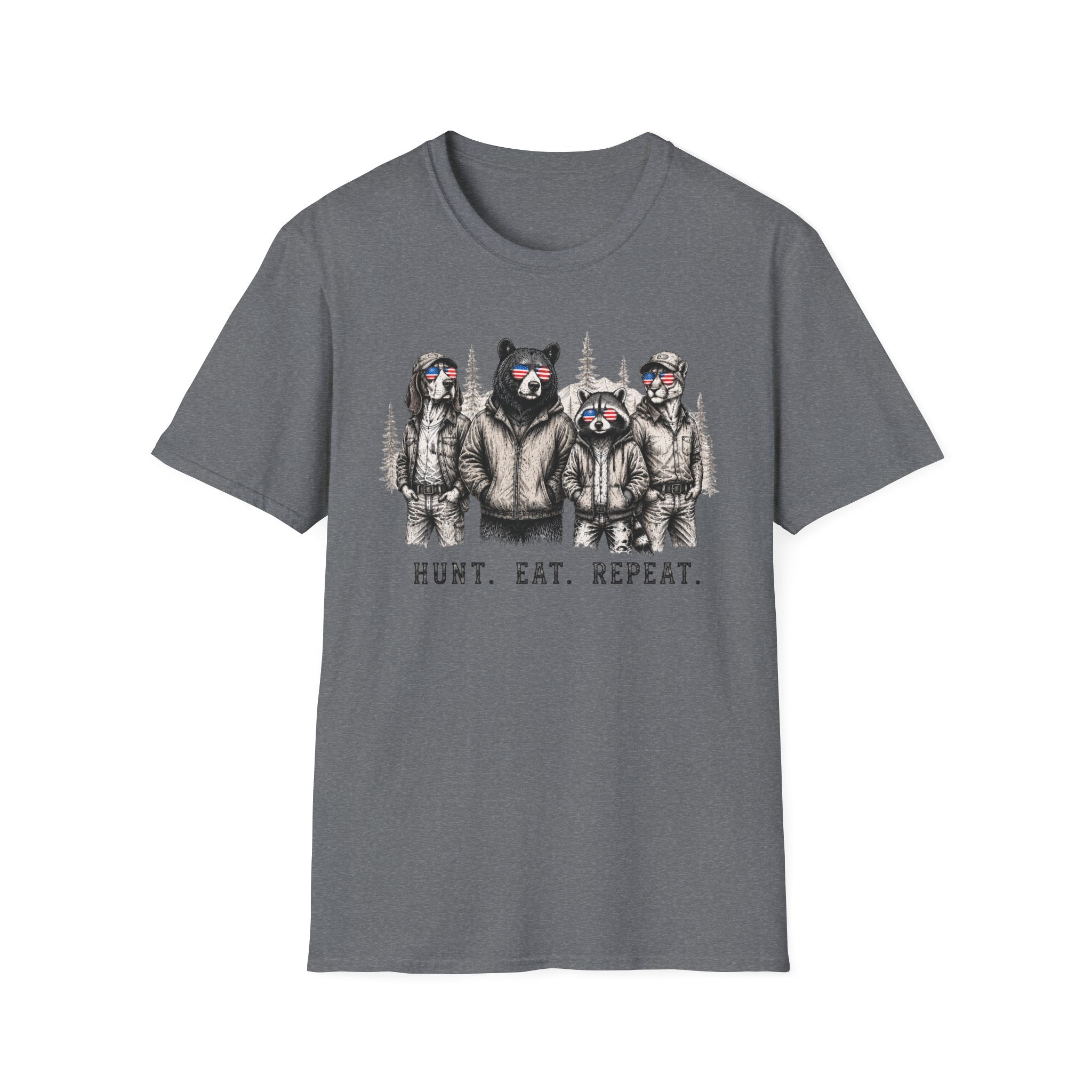 Americana Animals Hunt Eat Repeat T-Shirt
