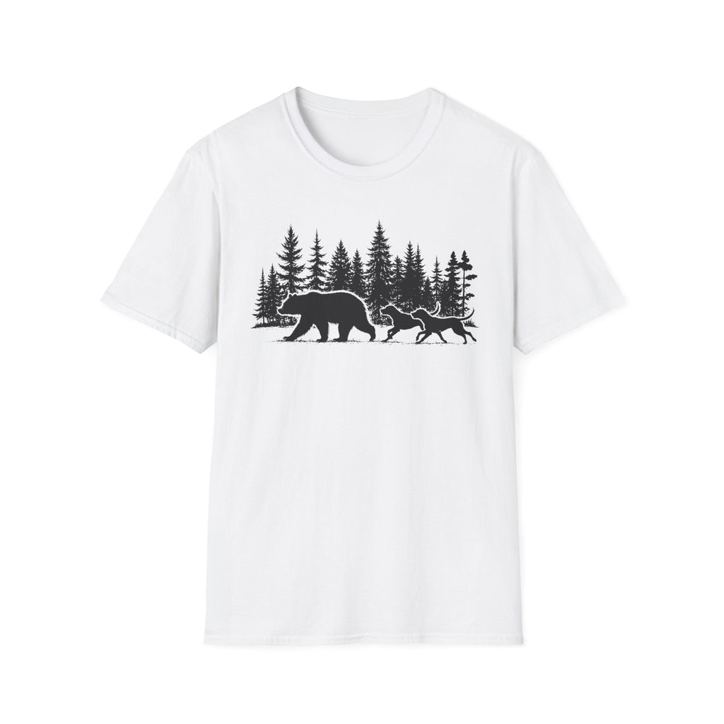 Bear and Dogs in Forest T-Shirt