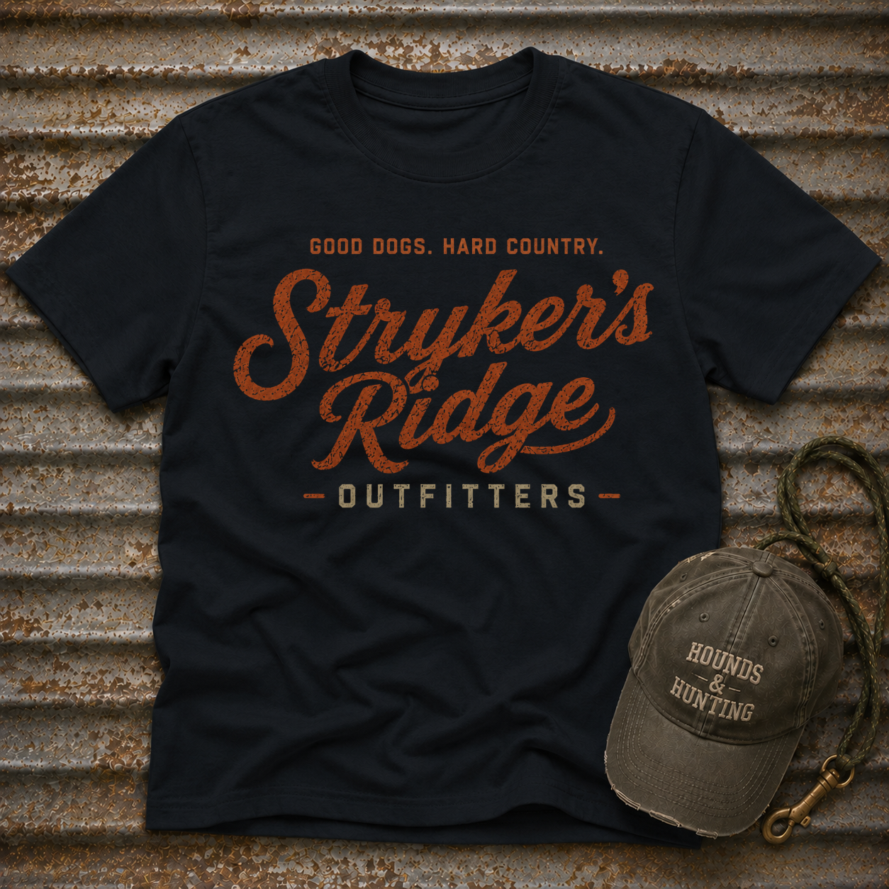 Stryker's Ridge Outfitters - Good Dogs. Hard Country T-Shirt