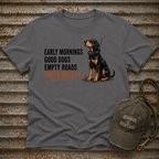 Early Mornings - Black and Tan T-Shirt