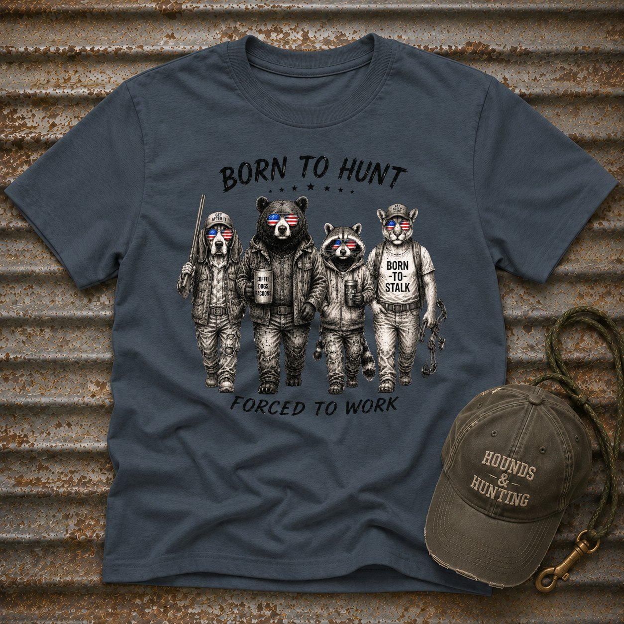 Americana Animals Born to Hunt T-Shirt