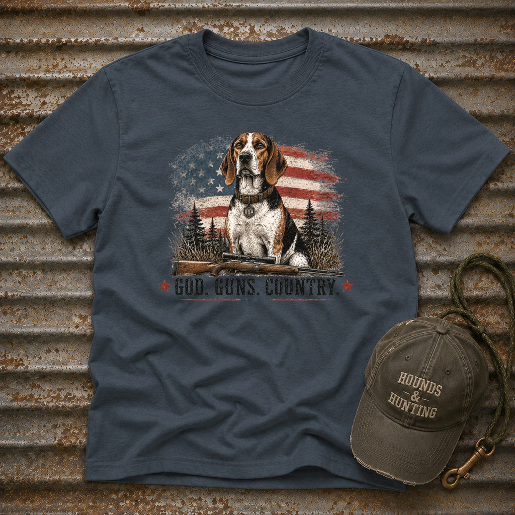 Hound God. Guns. Country T-Shirt