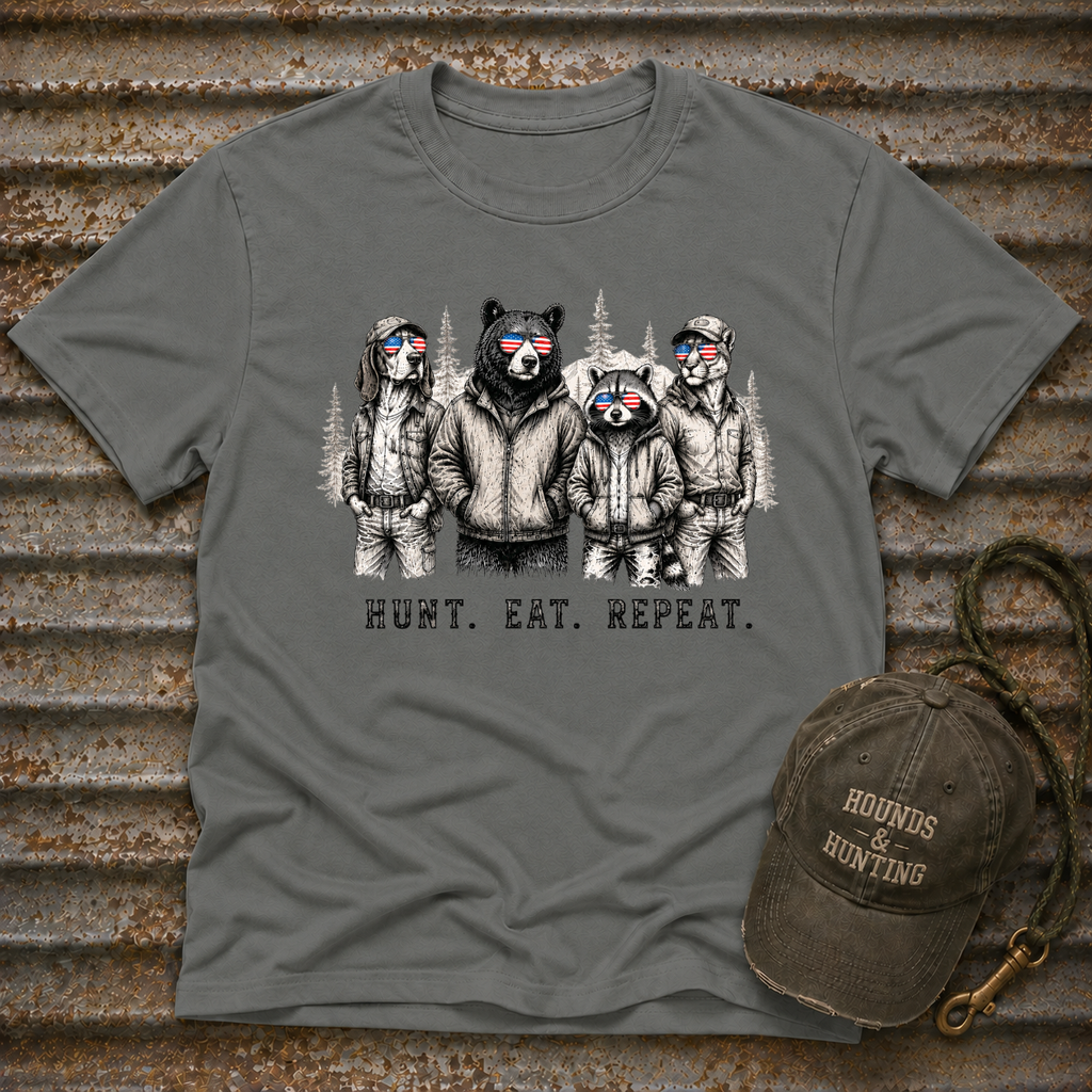 Americana Animals Hunt Eat Repeat T-Shirt