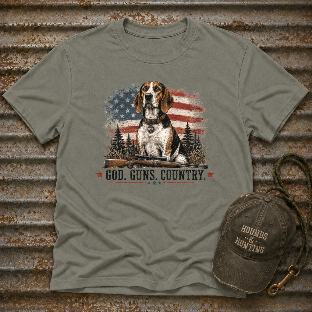 Hound God. Guns. Country T-Shirt