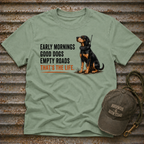 Early Mornings - Black and Tan T-Shirt