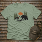 Dog Bear Trees Moon T-Shirt