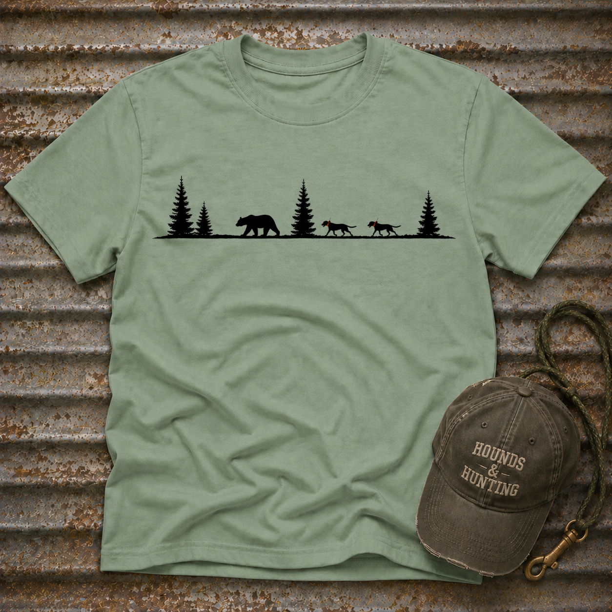 Dogs Behind Bear T-Shirt