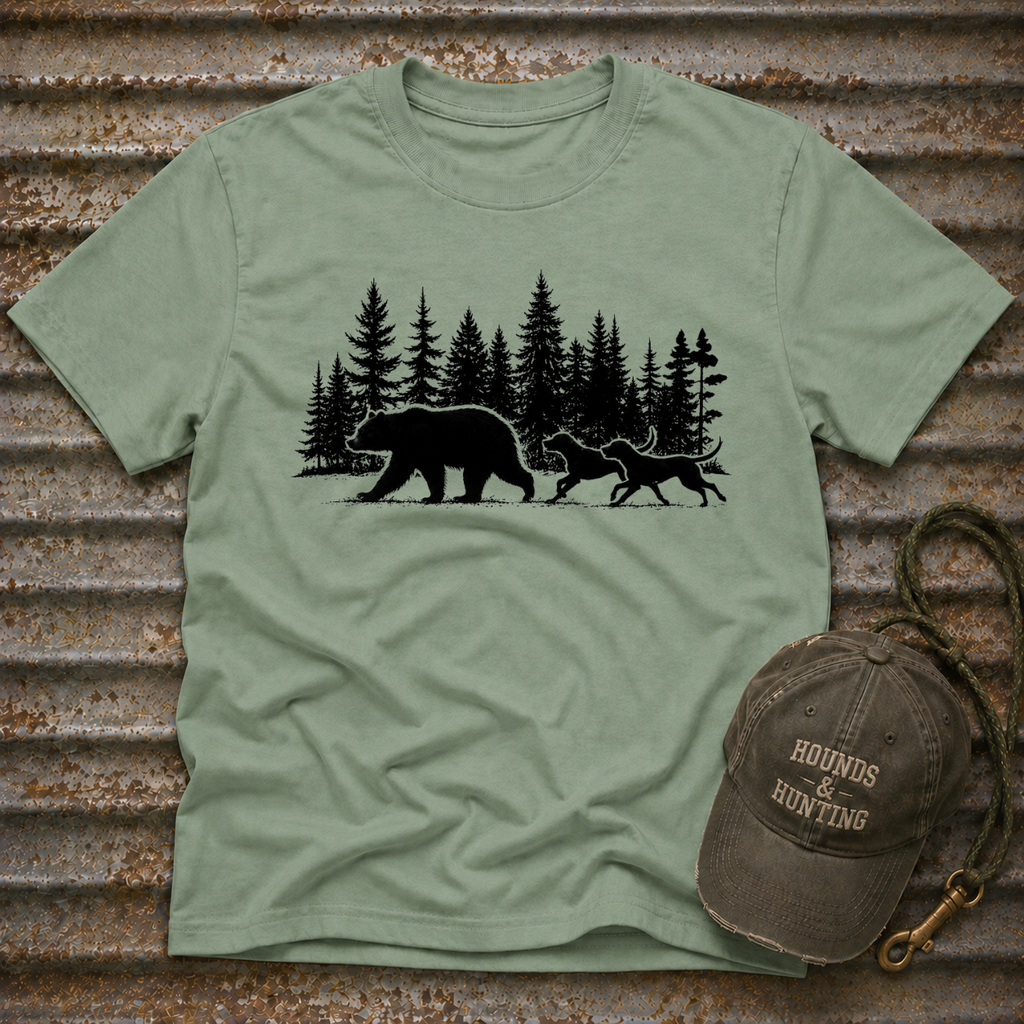 Bear and Dogs in Forest T-Shirt