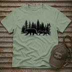 Bear and Dogs in Forest T-Shirt