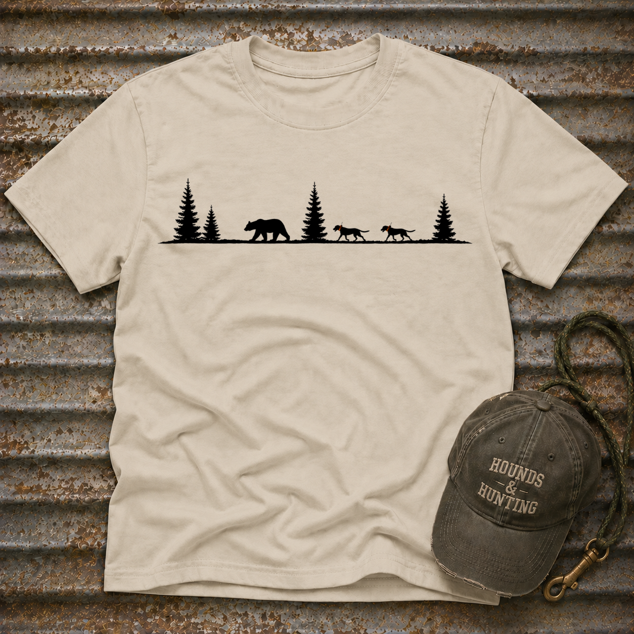 Dogs Behind Bear T-Shirt