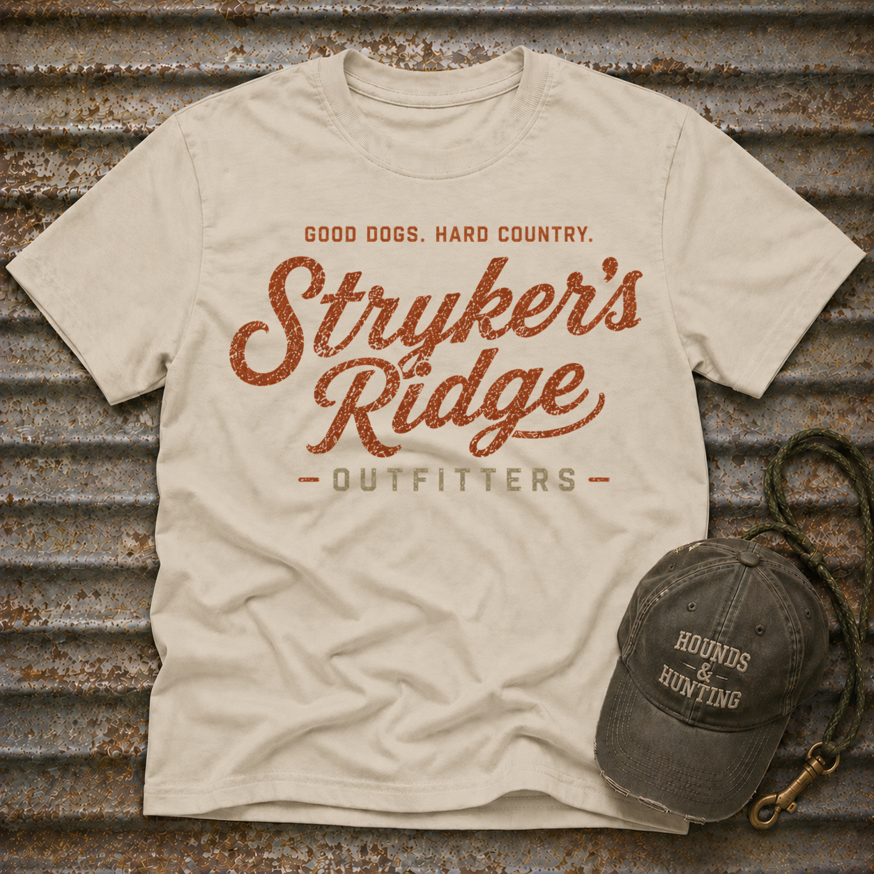 Stryker's Ridge Outfitters - Good Dogs. Hard Country T-Shirt