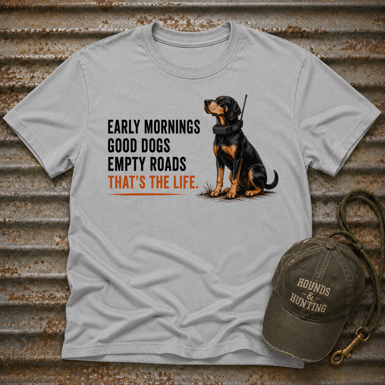 Early Mornings - Black and Tan T-Shirt