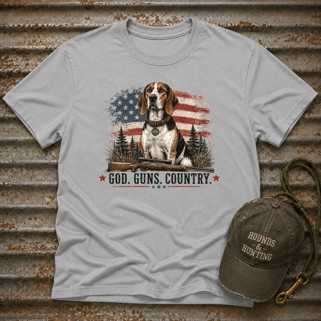 Hound God. Guns. Country T-Shirt