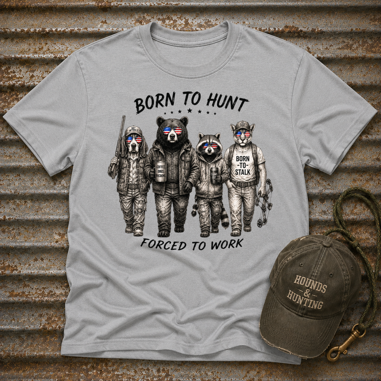 Americana Animals Born to Hunt T-Shirt
