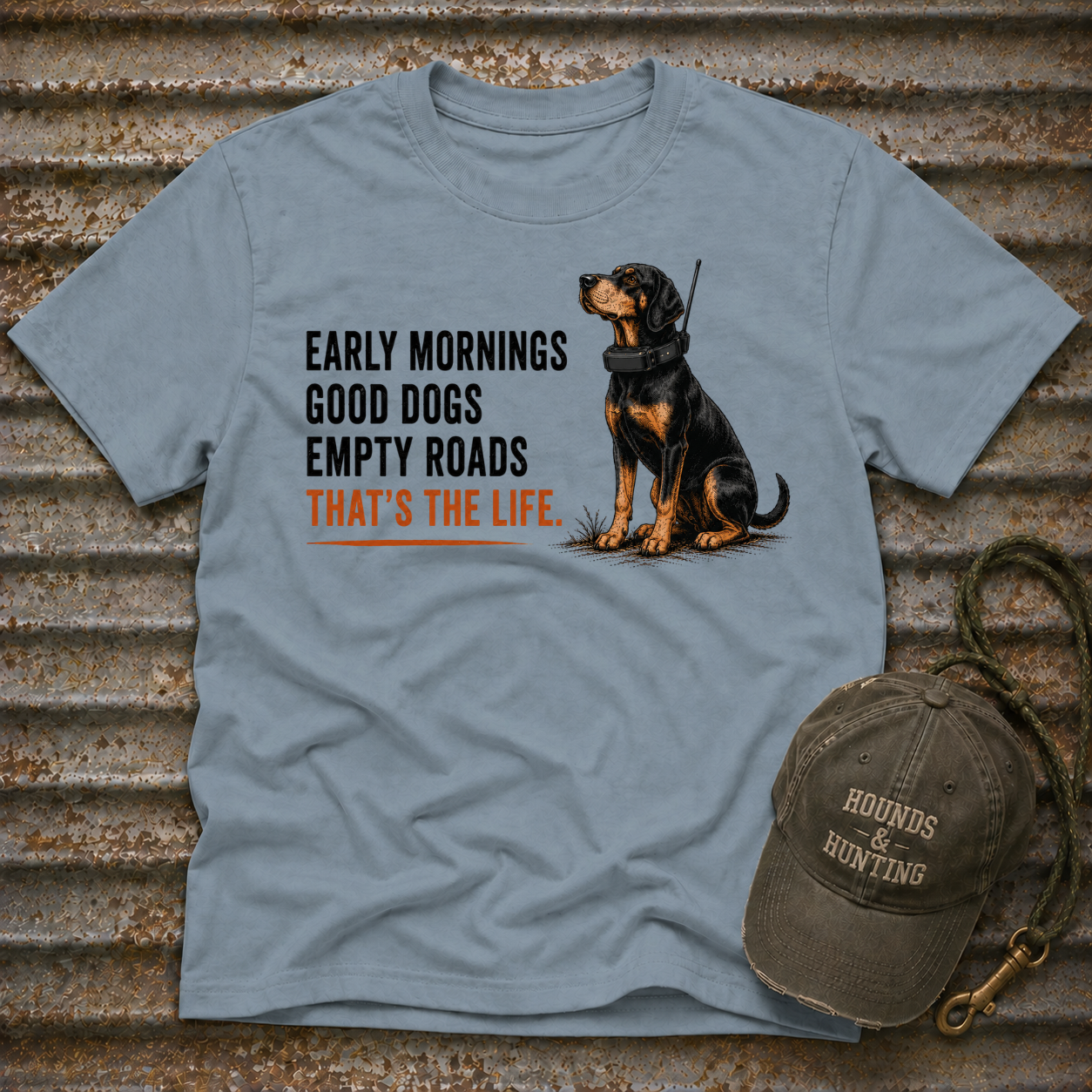 Early Mornings - Black and Tan T-Shirt