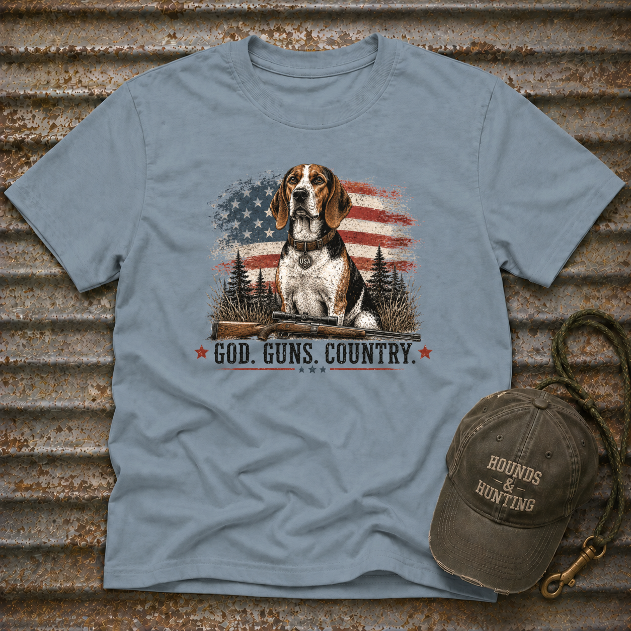 Hound God. Guns. Country T-Shirt