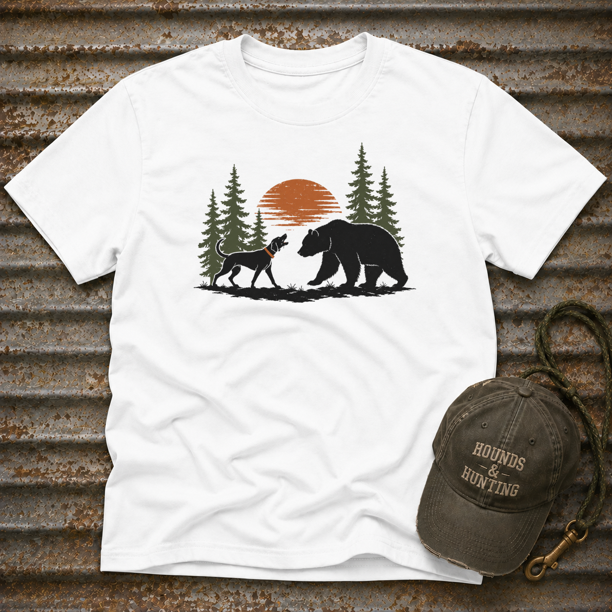 Dog Bear Trees Moon T-Shirt