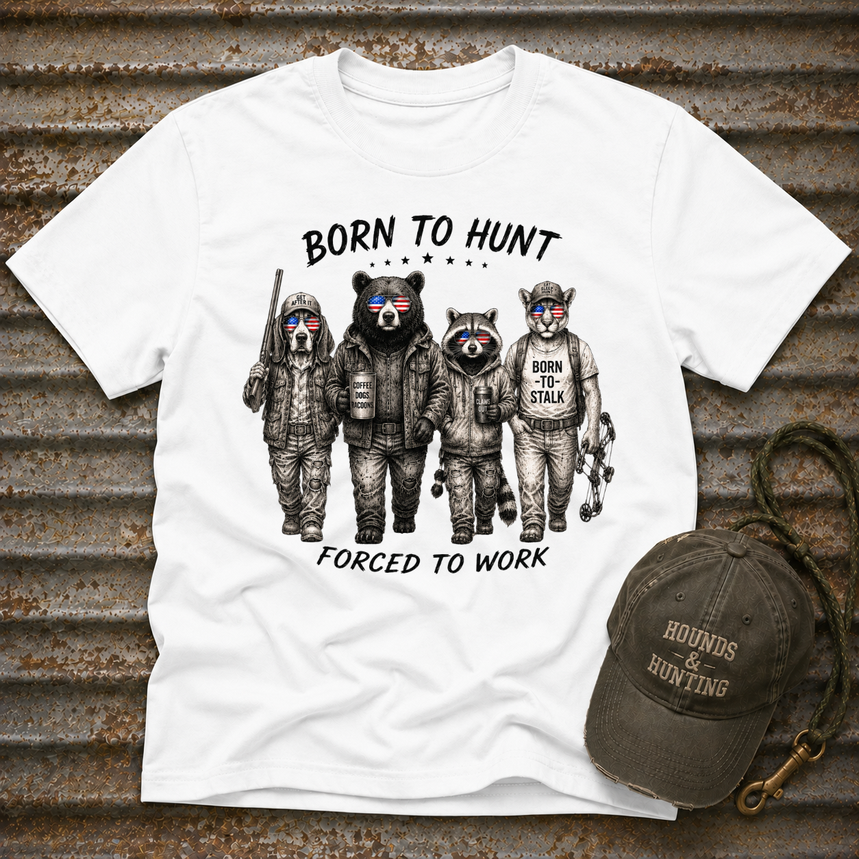 Americana Animals Born to Hunt T-Shirt