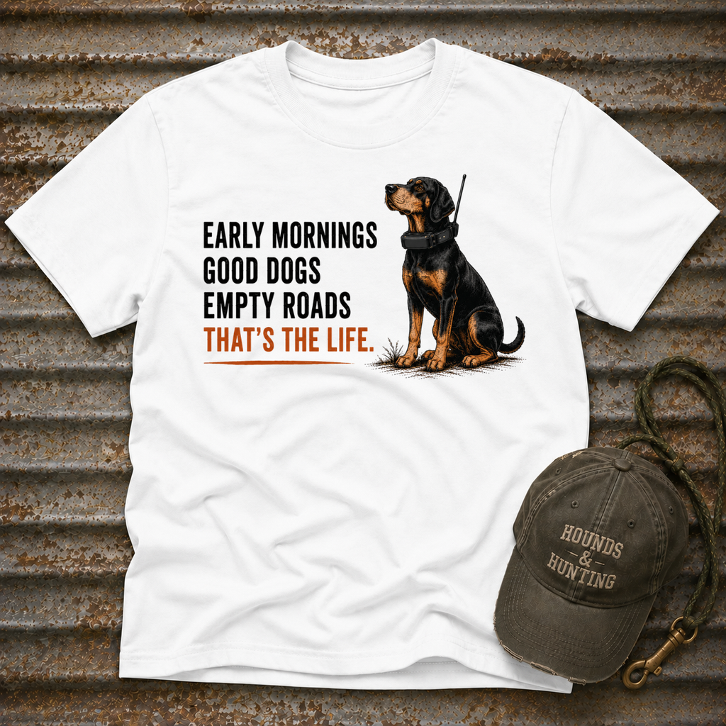 Early Mornings - Black and Tan T-Shirt