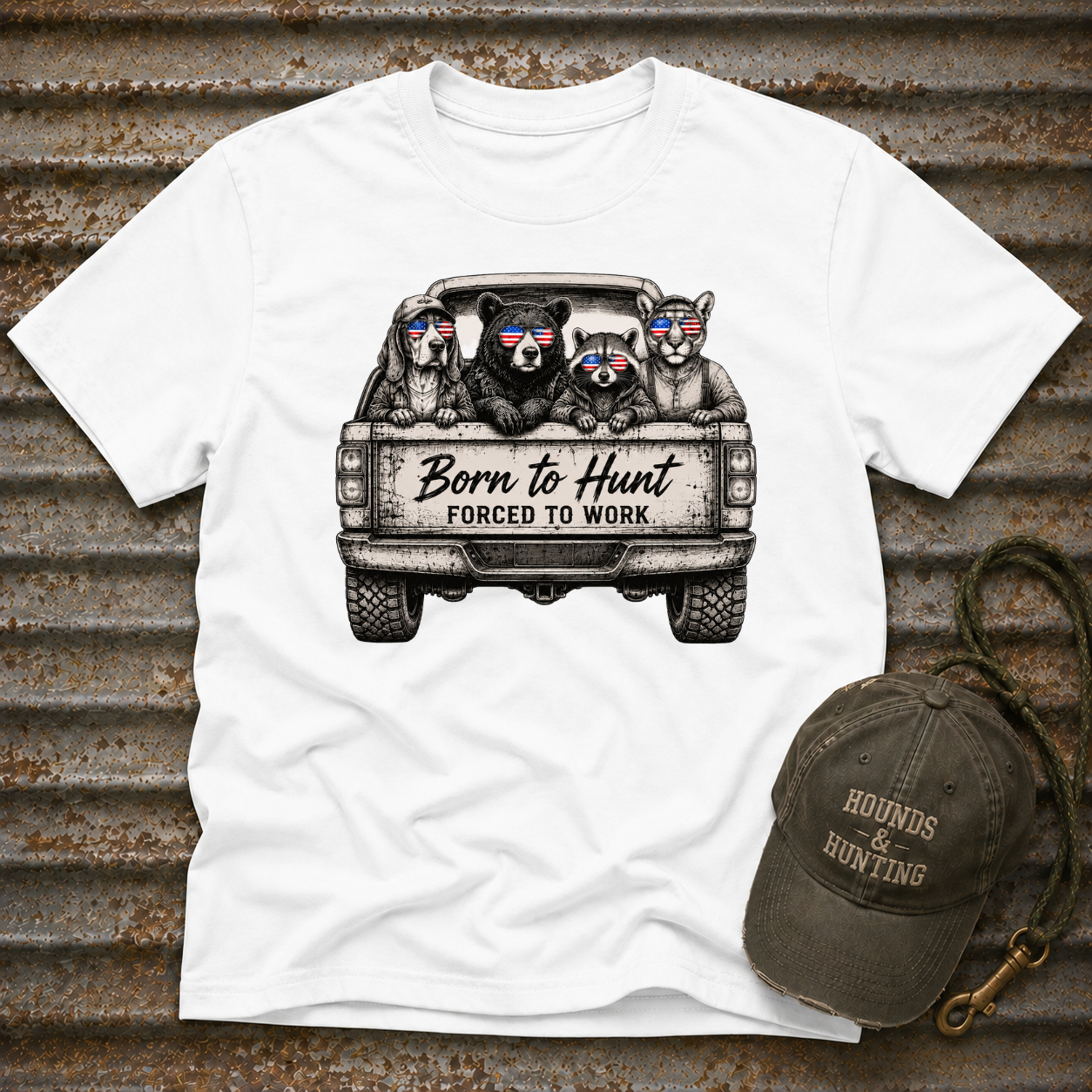 Americana Animals Born To Hunt 2 T-Shirt