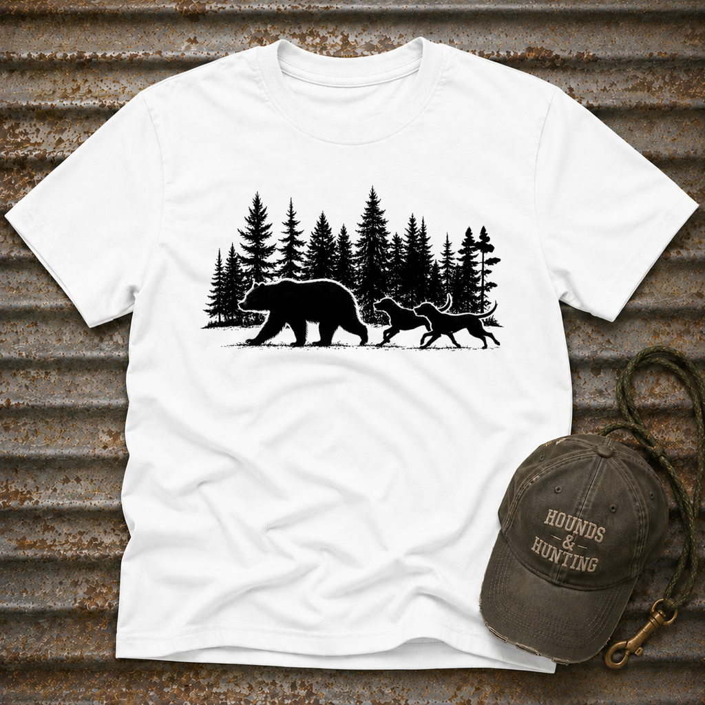 Bear and Dogs in Forest T-Shirt