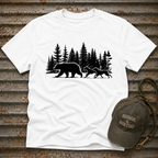 Bear and Dogs in Forest T-Shirt
